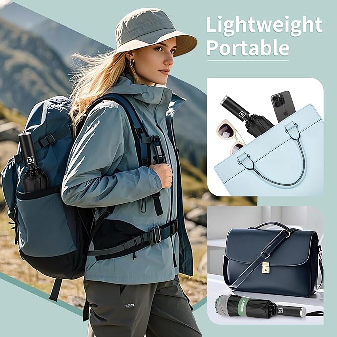 Seniny Windproof Travel Umbrella, Automatic Umbrellas for Rain, Portable & Compact Umbrellas for Backpack, Strong UV for Protection, Folding Small Sun Umbrella for Car, Walking