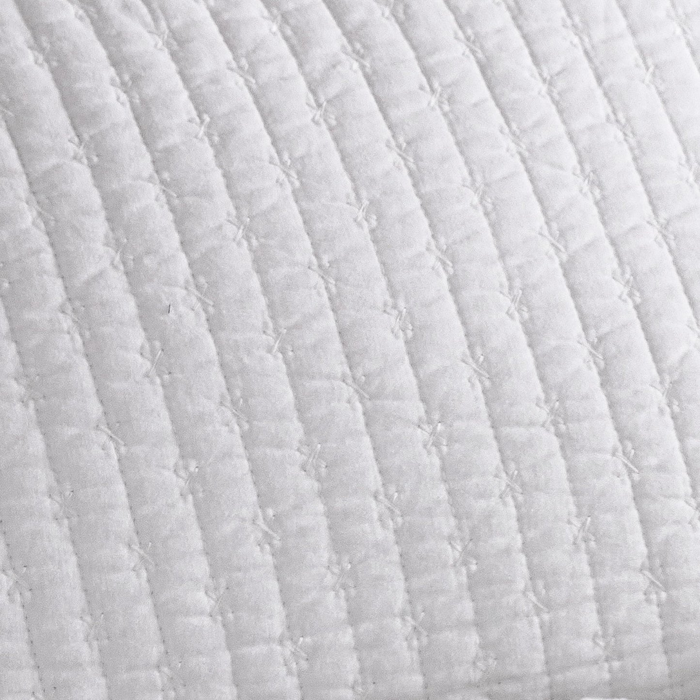 Levtex Home Cross Stitch Reversible King/Cal King Quilt Set (106x92in) and 2 Pillow Shams (36x20in) - Stitch Texture - Bright White - Cotton King Size Quilt Bedding Set - Lightweight Soft Pre-Washed