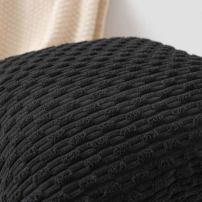 Kevin Textile Pack of 2 Corduroy Decorative Throw Pillow Covers 26x26 Inch Soft Boho Striped Pillow Covers Modern Farmhouse Home Decor for Spring Sofa Living Room Couch Bed Black