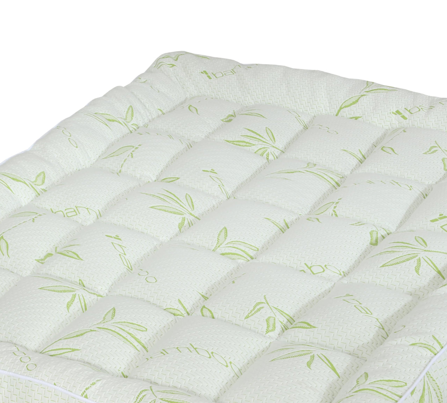 Novastile Queen Mattress Topper 550 GSM Pillow Top – Bamboo Mattress Pad Cover for Back Pain Relief, Extra Thick Plush & Naturally Cooling, Elastic Deep Pocket Fitted, Green