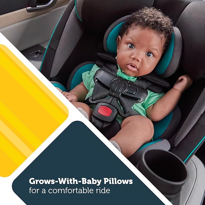 Safety 1st Grow and Go All-in-One Slim Convertible Car Seat, Rear Facing, 5-40 lbs, Forward Facing (30–65 lbs), High Back Booster Seat 40-100 pounds, Black Phantom