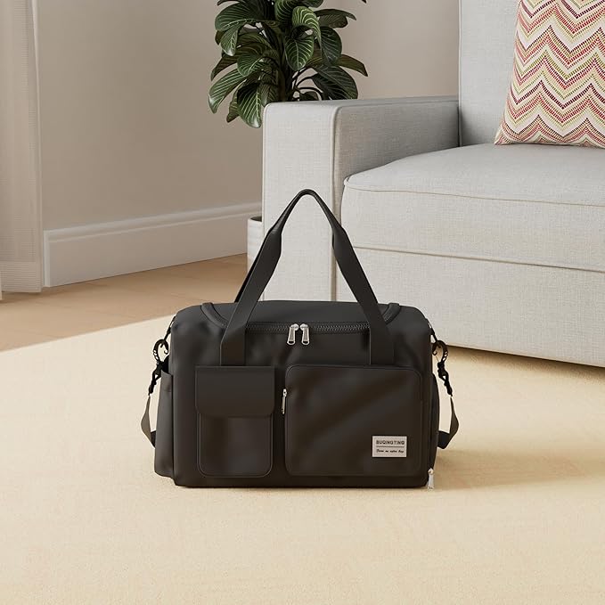 Small Gym Bag for Women, Travel Duffle Bag Carry On Weekender Bag with Shoe Compartment