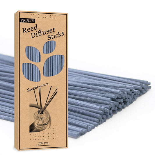 VFULIE 100PCS Reed Diffuser Sticks, Refill Replacement for Aroma Fragranc (100, hui LAN)