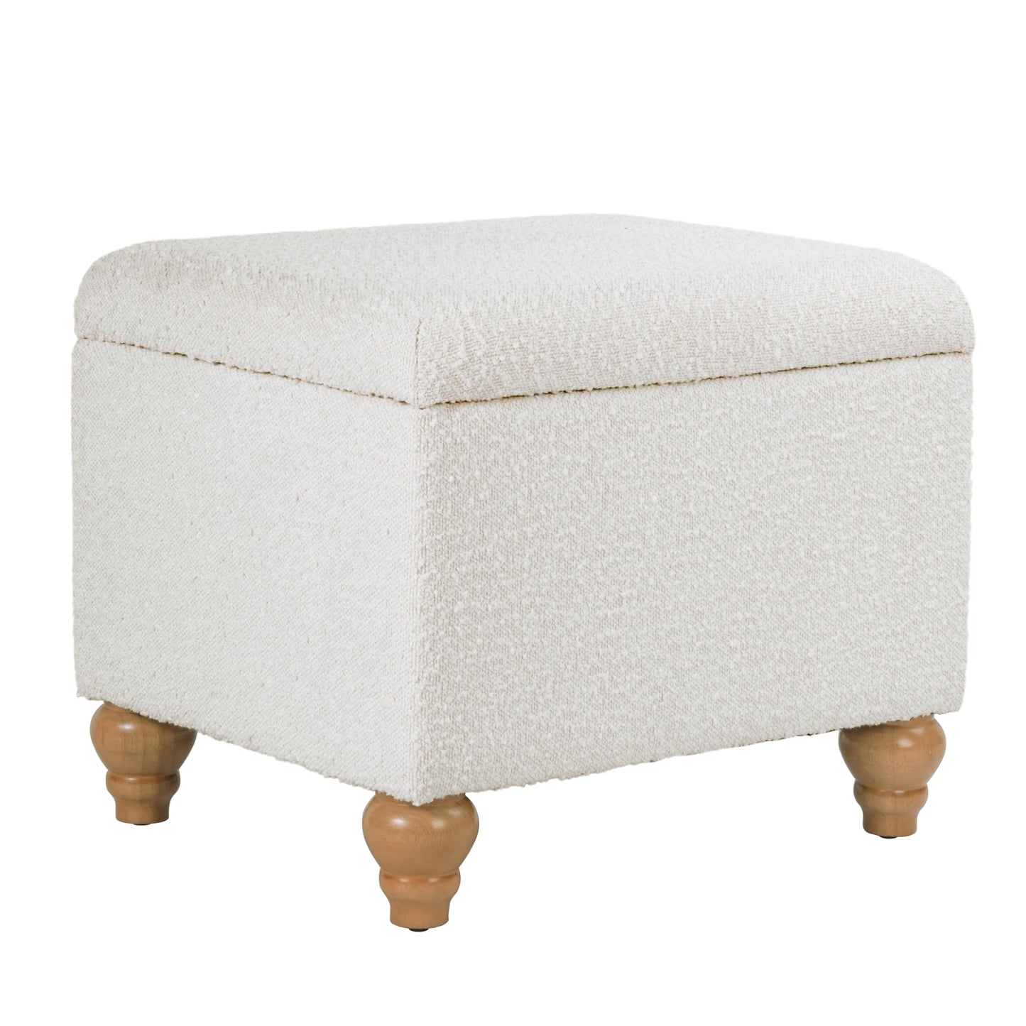 HomePop 22" Medium Rectangular Storage Ottoman - Cream Boucle