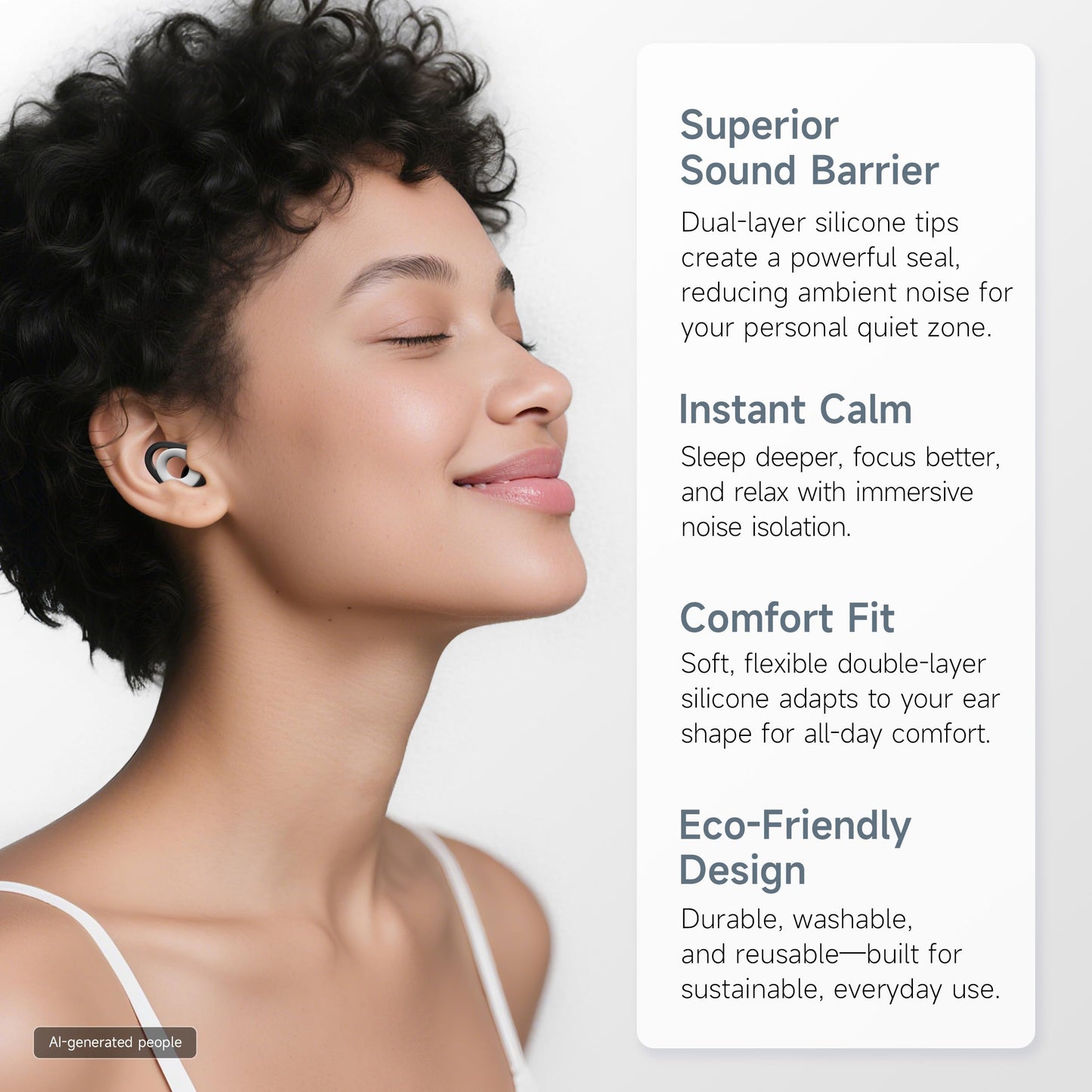 Ear Plugs for Sleeping Noise Cancelling, Reusable Silicone Earplugs for Sleeping, High Fidelity with Mute Layer for Noise Redution for Travel,Focus,28dB Noise Reduction (Black-White)
