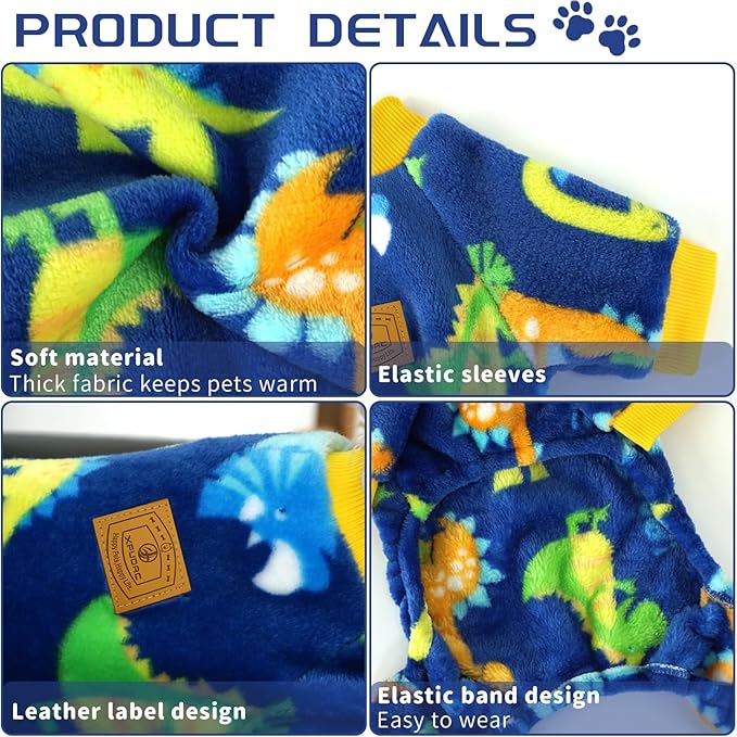 XPUDAC Dog Pajamas Fleece Dog Sweaters for Small Medium Dogs Girl Boy Soft Warm Winter Pet Clothes for Doggie Winter Christmas(X-Large)