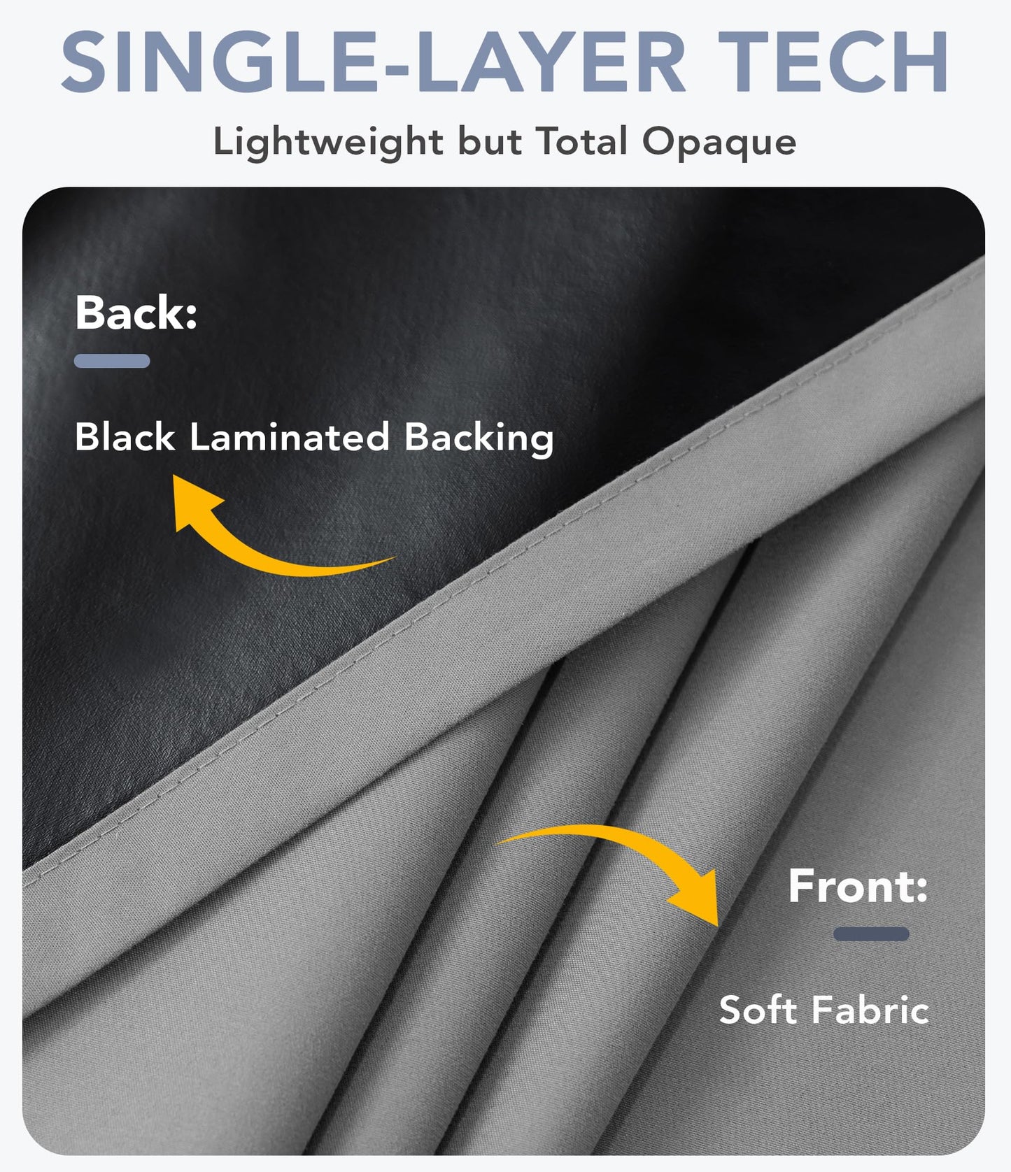 BIFENBI 100% Blackout Curtain for Bedroom - 1 Panel Thermal Room Darkening Grey Grommet Curtains for Living Room, Summer Heat Blocking Window Drapes, 52 x 84 inch