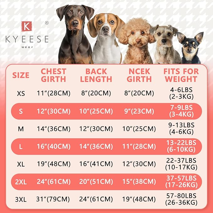 KYEESE Dog Pajamas Plaid Dog Pajamas for Small Dogs Boy Girl Stretchy Onesie Velvet Doggie Jammies Lightweight Pjs Soft Coat Comfy Pet Clothes, Khaki, Medium