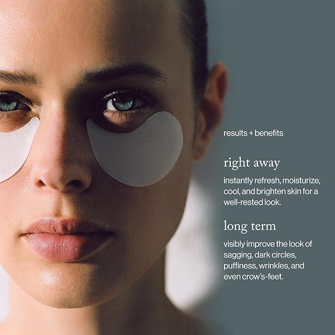goop Beauty Eye Masks for Puffy Eyes | Under Eye Patches for Dark Circles | VEOCEL Lyocell Masks in Niacinamid Serum | Improves Crows Feet, Fine Lines, & Wrinkles | Paraben & Silicone Free | 30-Pack