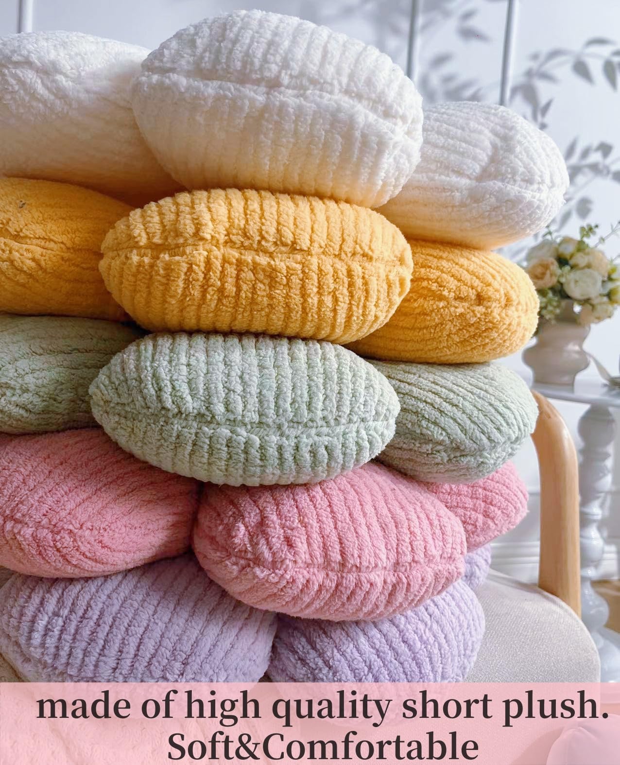 Vdoioe Flower Pillow, Yellow Throw Pillows Cute Daisy Decorative Pillow Cushion Seating Home Decorative for Bed, Sofa, Couch