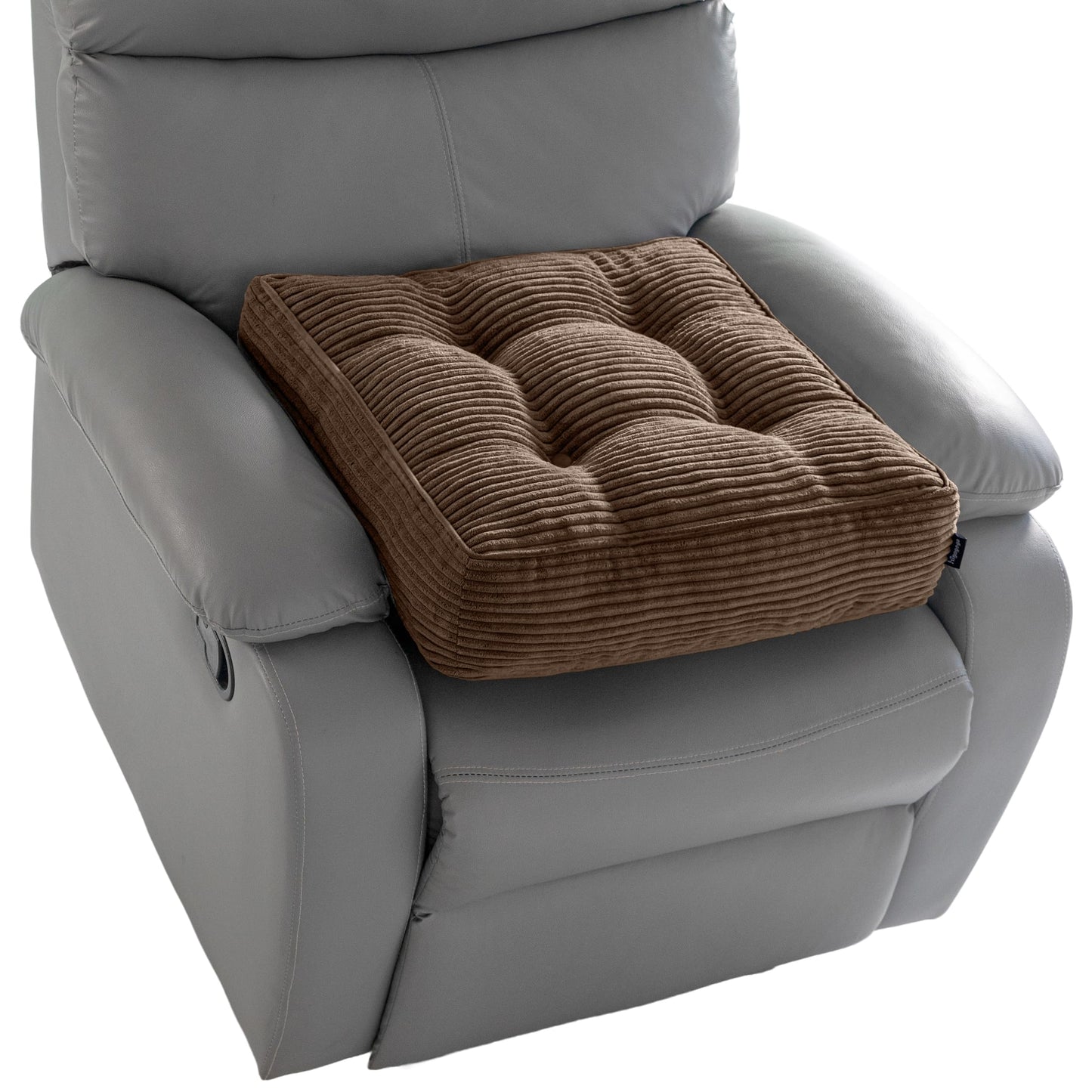 HIGOGOGO Tufted Corduroy Recliner Seat Cushion for Elderly, High Density Foam Large Square Seat Cushion for Recliner Chair, Floor Pillow, Office Chair, Car, No Pressure on Thighs, 20x20x4