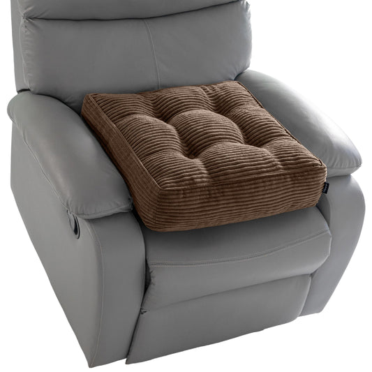 HIGOGOGO Tufted Corduroy Recliner Seat Cushion for Elderly, High Density Foam Large Square Seat Cushion for Recliner Chair, Floor Pillow, Office Chair, Car, No Pressure on Thighs, 20x20x4
