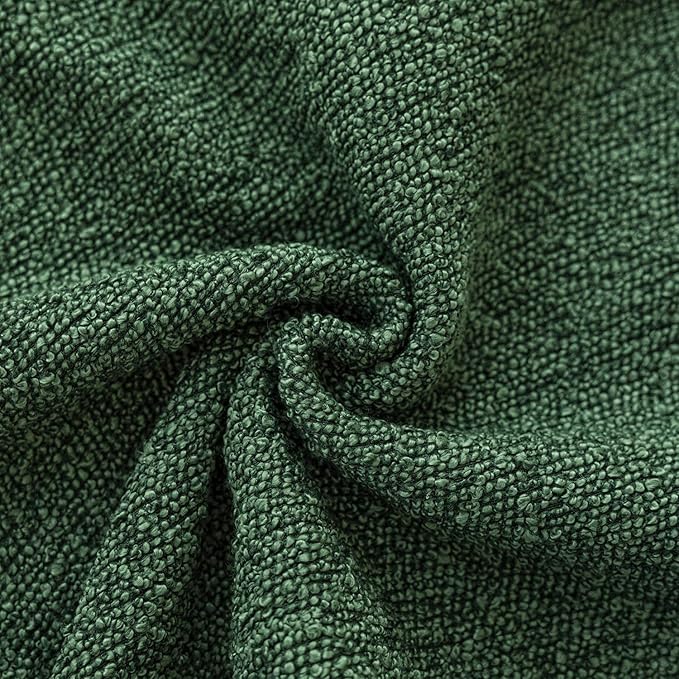 Foindtower Decorative Textured Boucle Throw Pillow Covers Accent Solid Pillow Cases Neutral Soft Cozy Couch Cushion Case for Chair Sofa Bedroom Living Room Home Decor 22x22 Inch,1PC,Pine Green