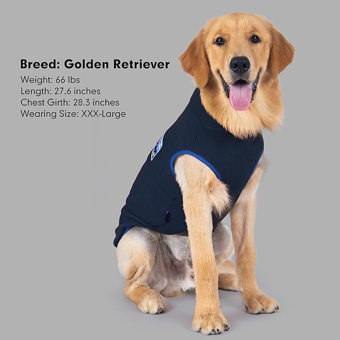 cyeollo Fleece Dog Sweater, Soft Stretchy Fleece Dog Jacket Pullover Turtleneck Dogs Vest Lightweight Coat Warm Winter Pet Clothes, Navy Blue XXL