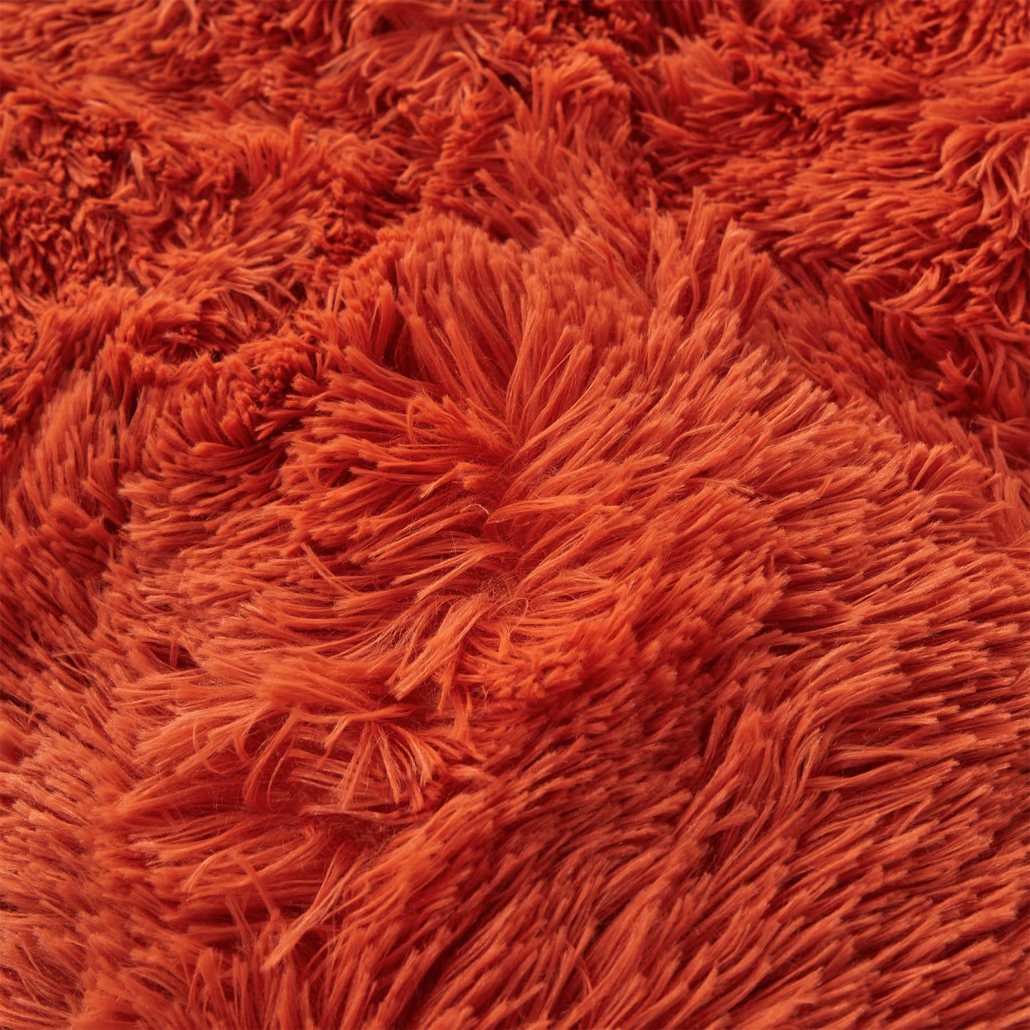 FOPPA Furry Pillow Cases Burnt Orange 26"x20", Faux Fur Shaggy Plush Fuzzy Fluffy Decorative Pillow Covers Set of 2, Standard Velvet Cushion Cover with Zipper for Bedroom Interior