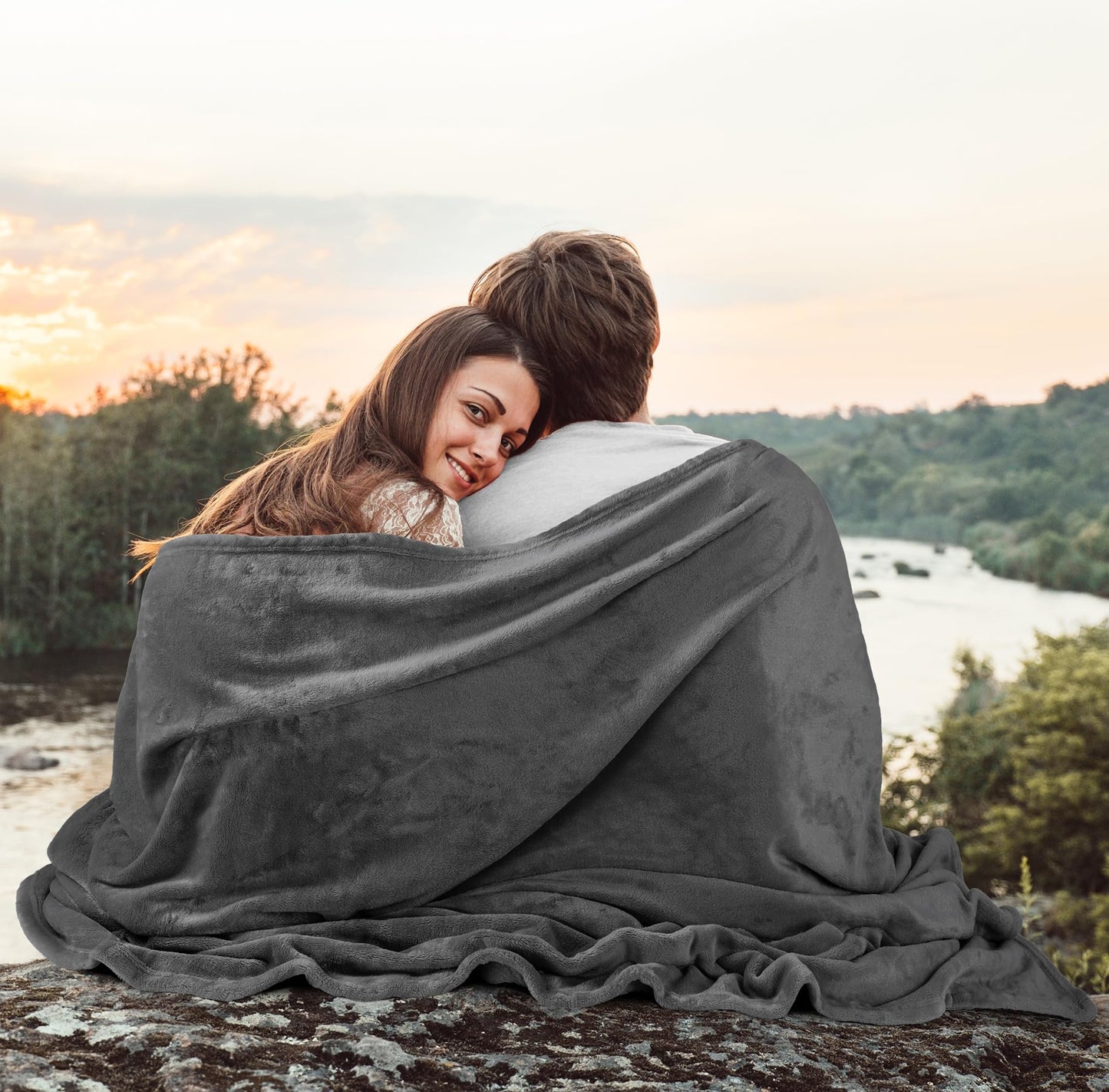 Utopia Bedding Fleece Blanket Queen Size Grey (90x90 Inches) Ultra Soft Warm Lightweight Microfiber Breathable Anti-Static Cozy Bed Blanket, All-Season Home Decor Gift for Women and Men