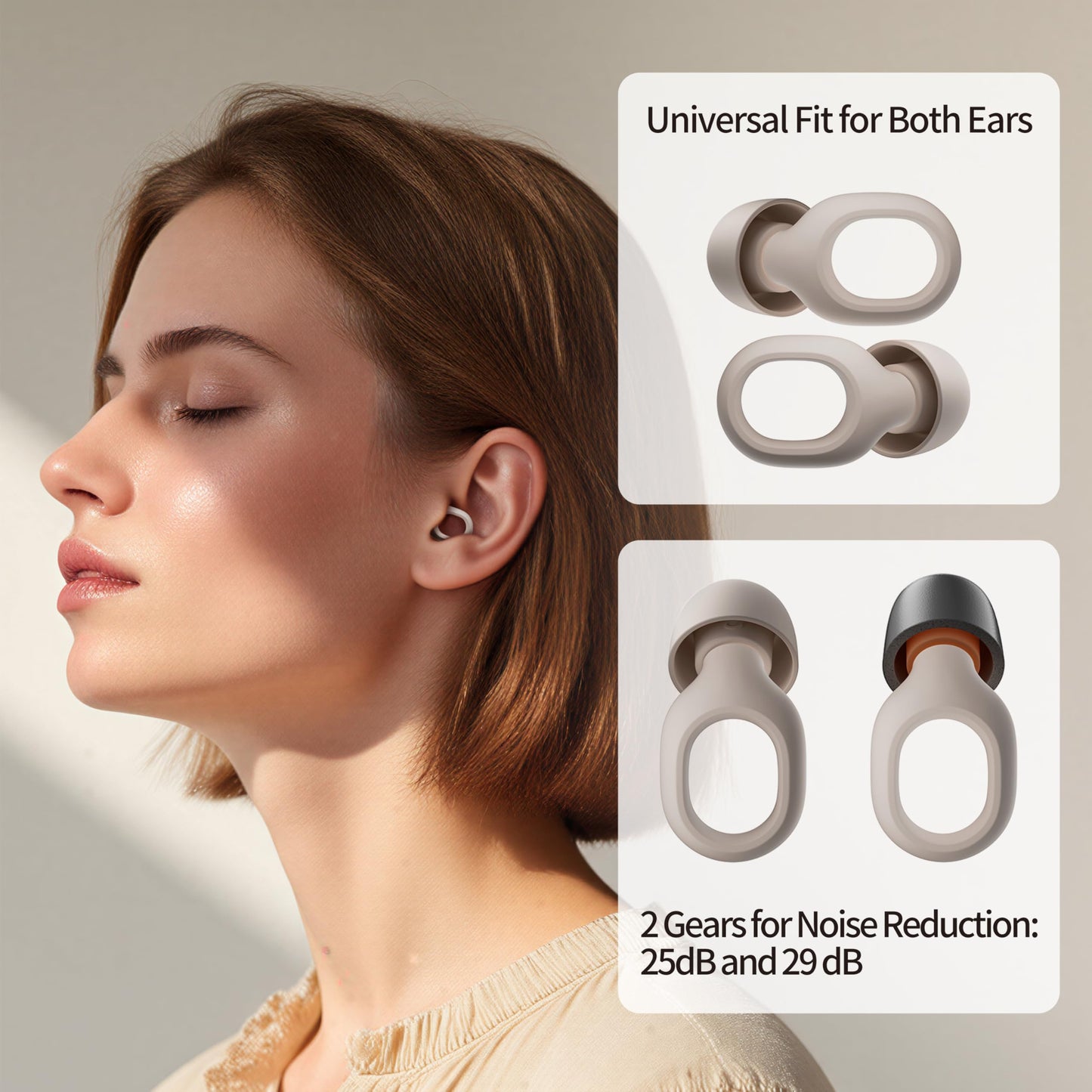 Ear Plugs for Sleeping, 25-29dB Soft Silicone Ear Plugs for Side Sleepers