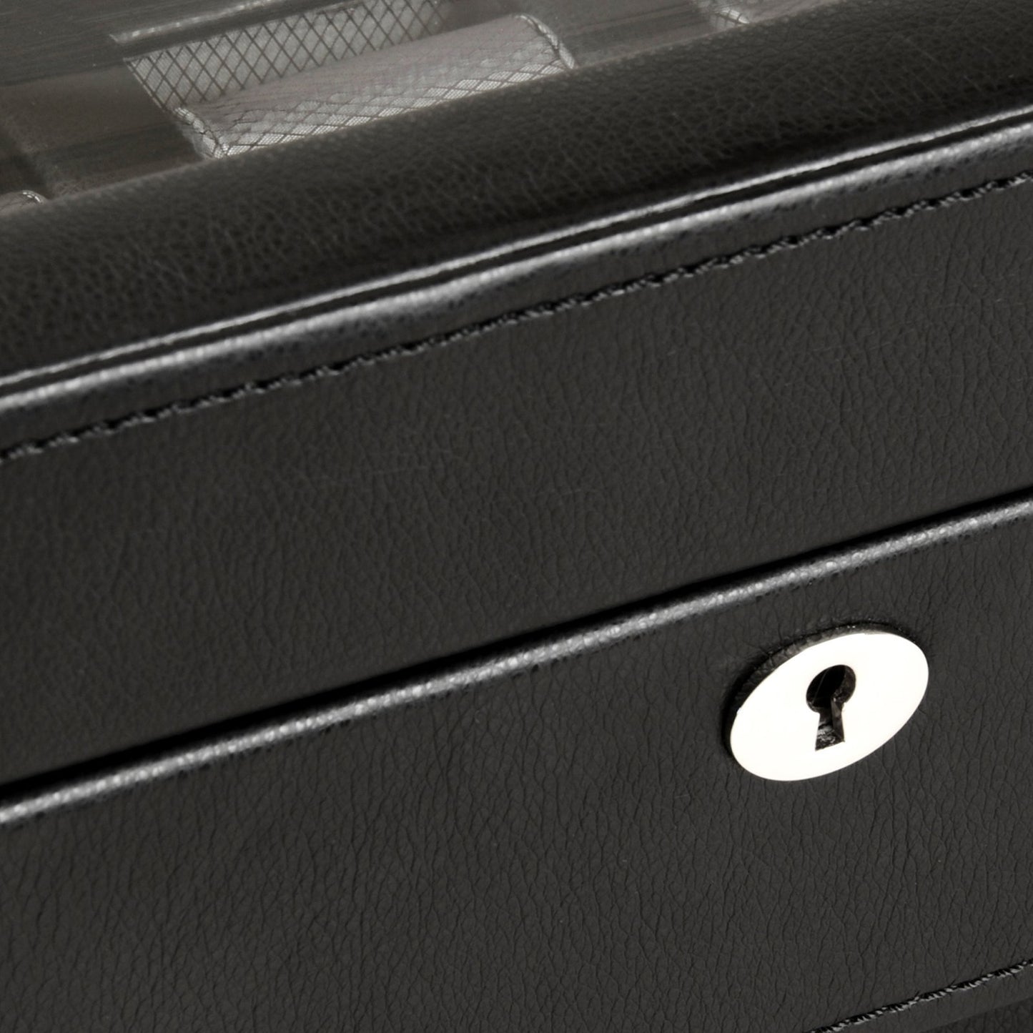 WOLF Windsor 5-Piece Watch Box, Black - Features Five Watch Compartments & Vegan Leather Exterior