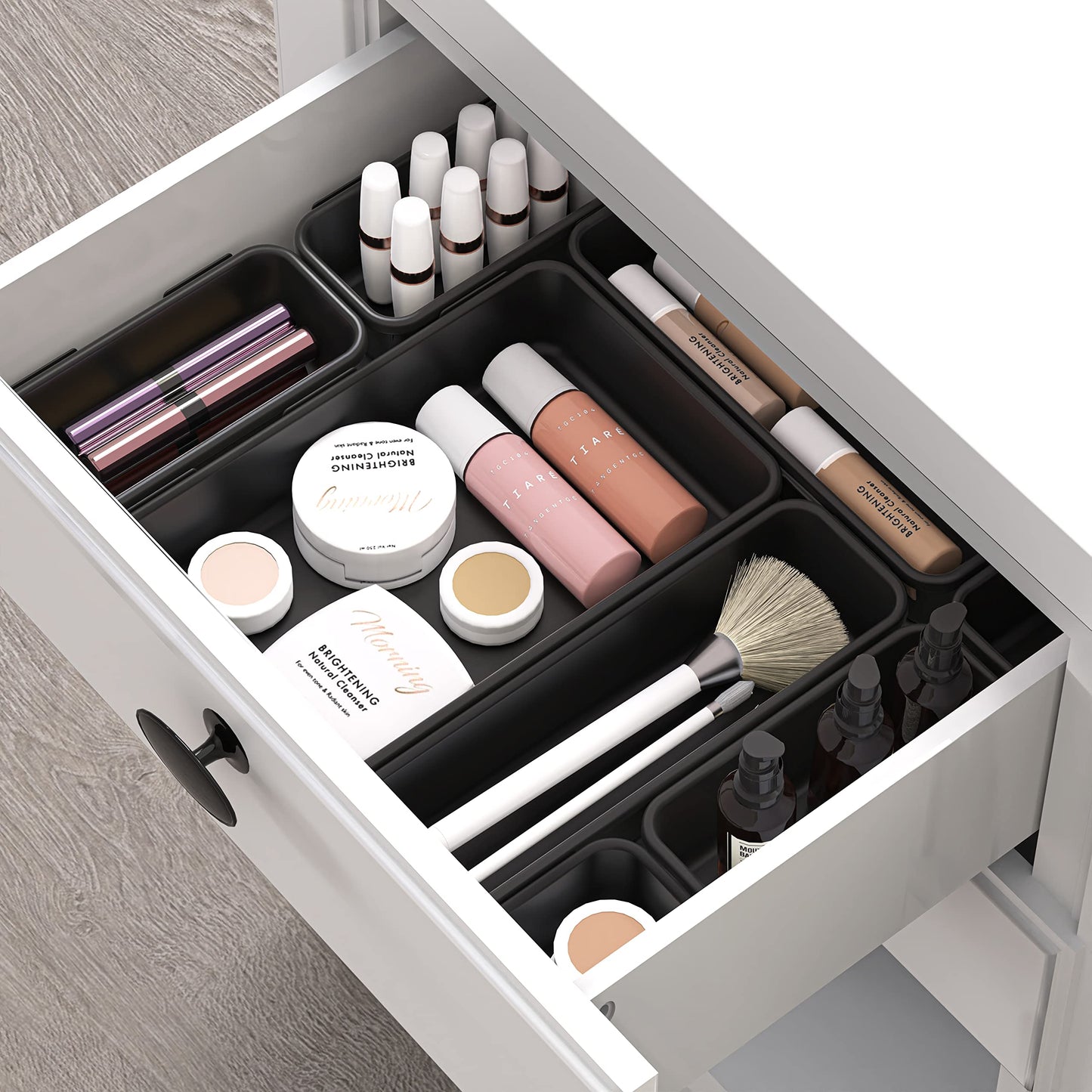 Simple Houseware Interlocking Desk Drawer Bins Organizer, 10 Packs, Black