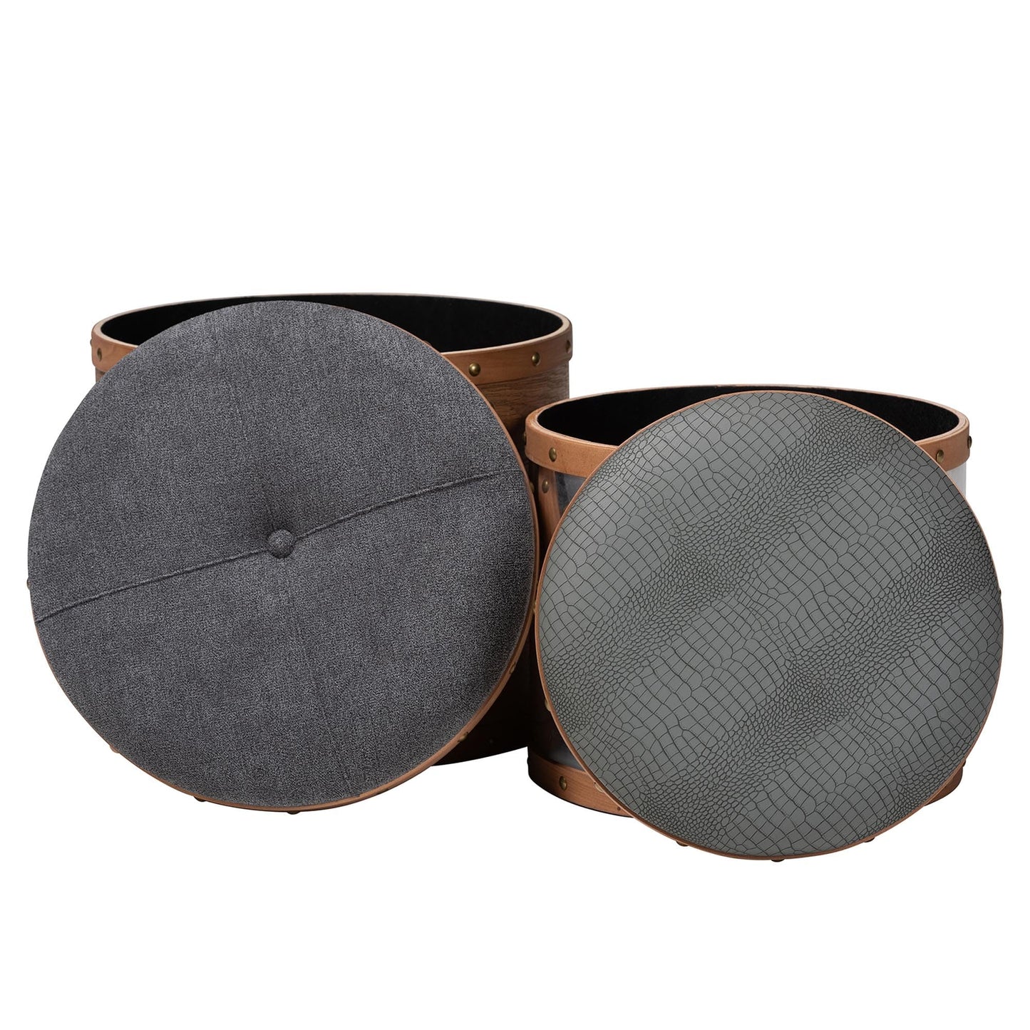 Baxton Studio Ottomans, Brown/Mirrored