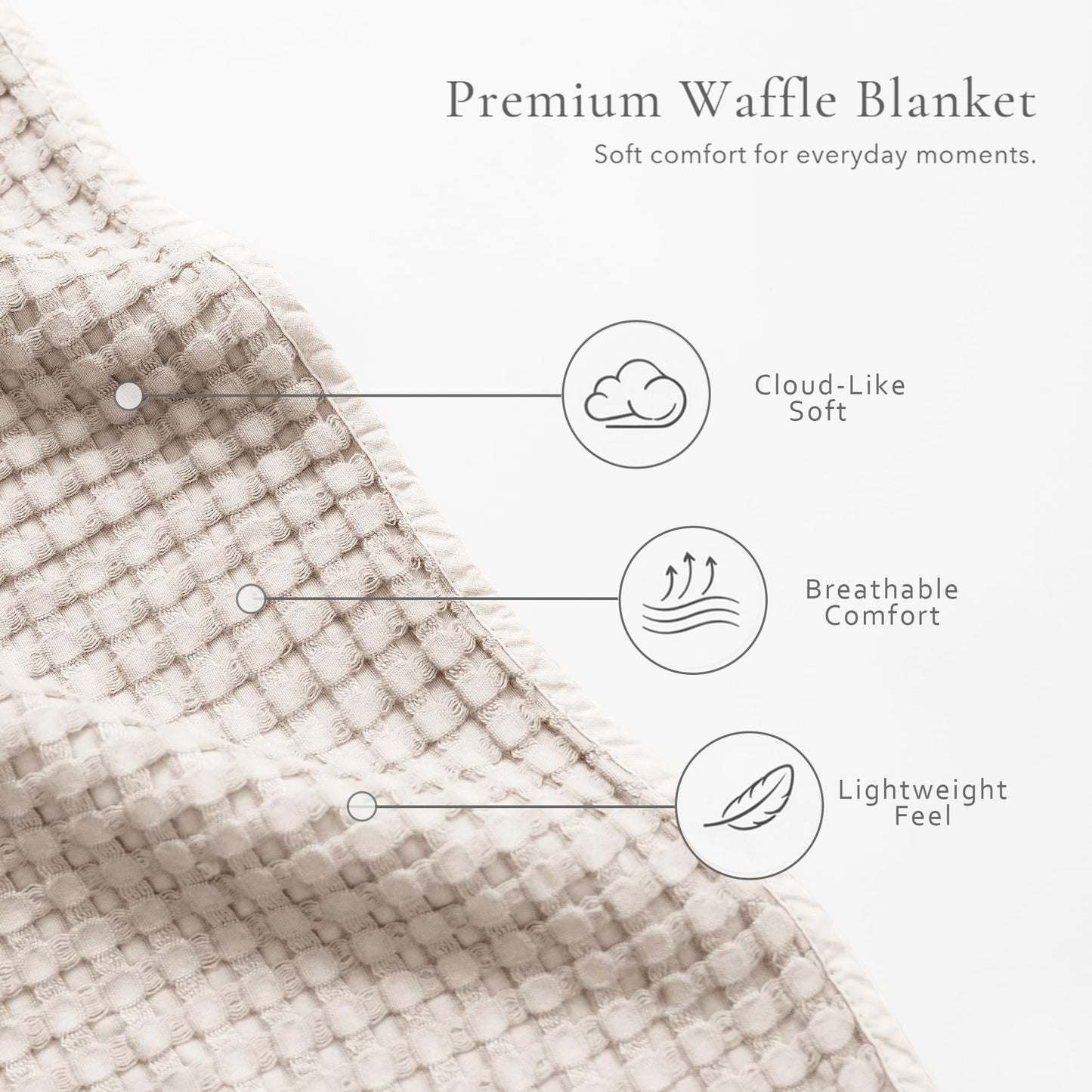 Konssy Waffle Baby Blanket - Soft & Cozy Nursery Swaddle Blanket, Lightweight Toddler Throw for Boys & Girls, Ideal for Wrapping (Oat)