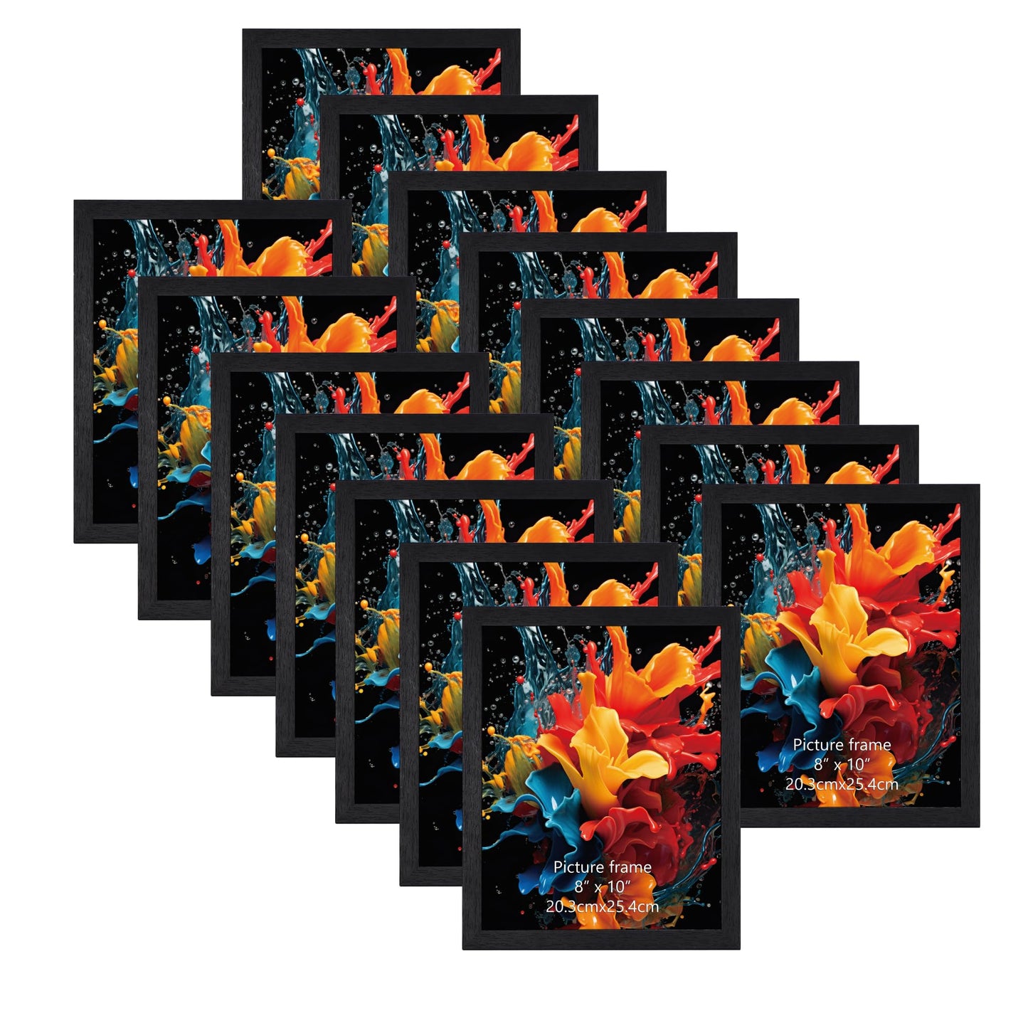 Edenseelake 8x10 Picture Frame Set of 15, Black Wood Photo Frame 8 by 10 for Wall or Tabletop Display