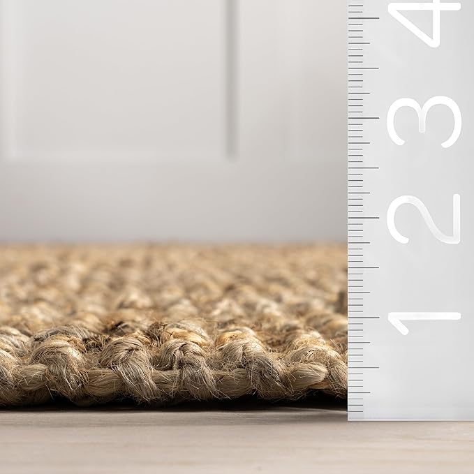 Nuloom Daniela Natural, 2'6" x 6', Handmade, Jute, Tassel, Soft and Textured, High Traffic, Stain Resistant, Easy Clean, Durable Runner for Bedroom, Living Room, Dining Space, Foyer, Entryway