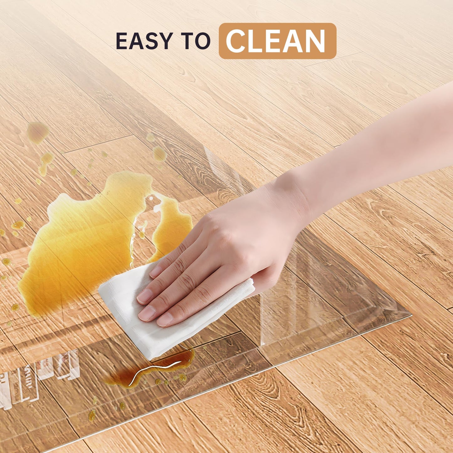 48“x36” Beveled Edge Tempered Glass Chair Mat, 5MM Thick, 1000Lbs Weight Capacity, Clear Ultra-Smooth, Suitable for Hardwood Floors & Carpet, Anti-Scratch Anti-Yellow, Home Office Use