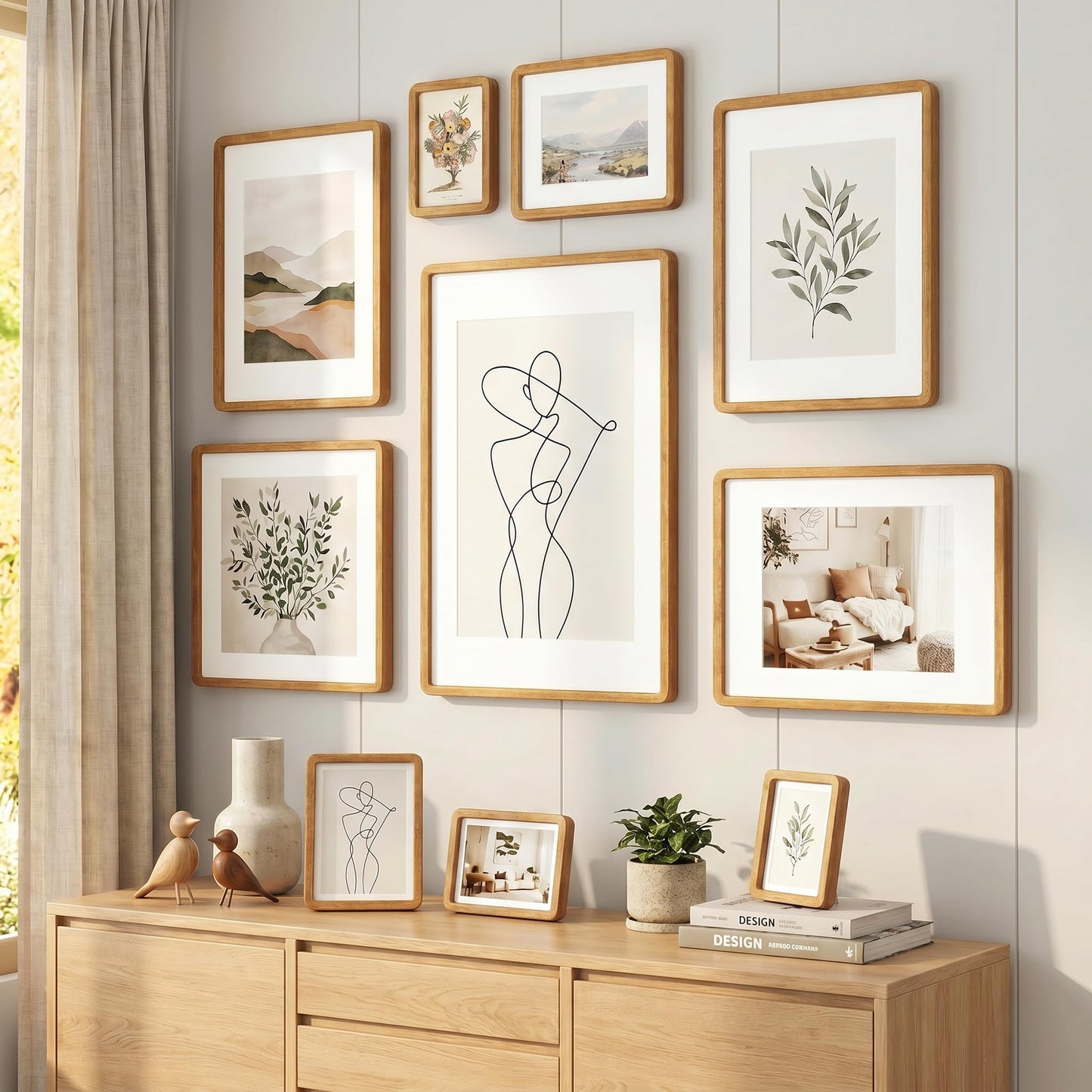 A4 Picture Frame, USA-Sourced Teak Wood Certificated Frame with Chamfered Edge & Double-Dowel Corner, Handcrafted A4 Wooden Frame Matted to A5 with HD Tempered Glass for Wall and Tabletop
