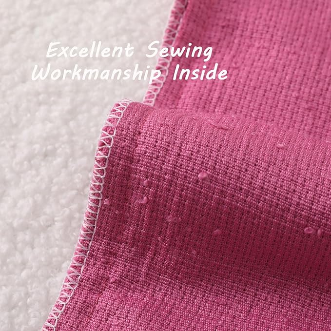 FUTEI Pack of 2 Hot Pink Decorative Throw Pillow Covers 20x20 Inch Soft Cozy Solid Boucle Textured Cushion Case,Modern Home Decor for Couch Bed Living Room