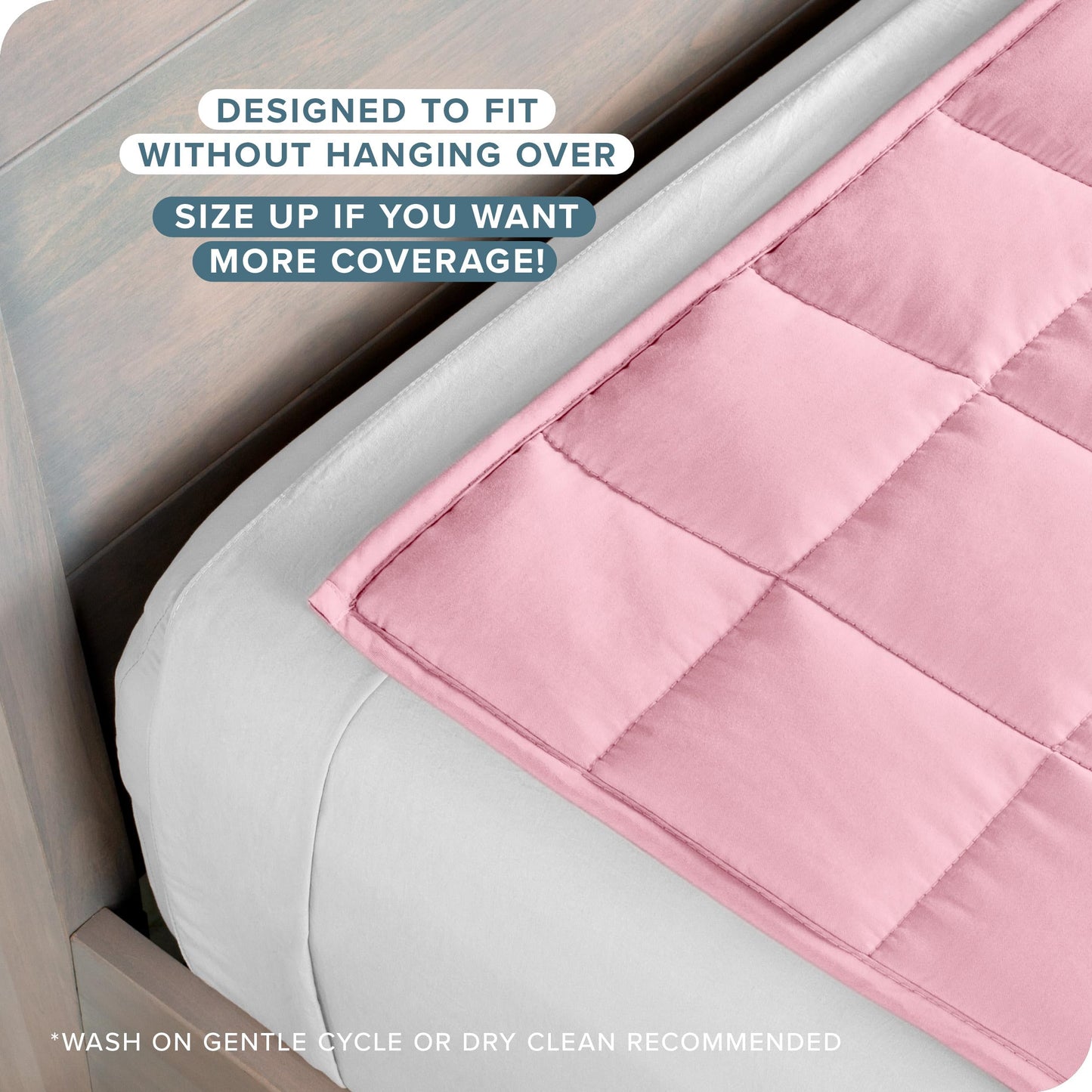 Bare Home Weighted Blanket Twin or Full Size 10lb (40" x 60") - All-Natural 100% Cotton - Premium Heavy Blanket Nontoxic Glass Beads (Light Pink, 40"x60")