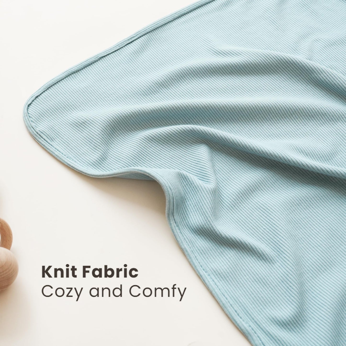 Konssy Ribbed Knit Baby Blankets 2 Pack, Stretchy Lightweight Swaddle Blanket for Boys & Girls, Soft Cozy Receiving Wrap for Newborns, Infants, & Toddlers, 33x42 Inch