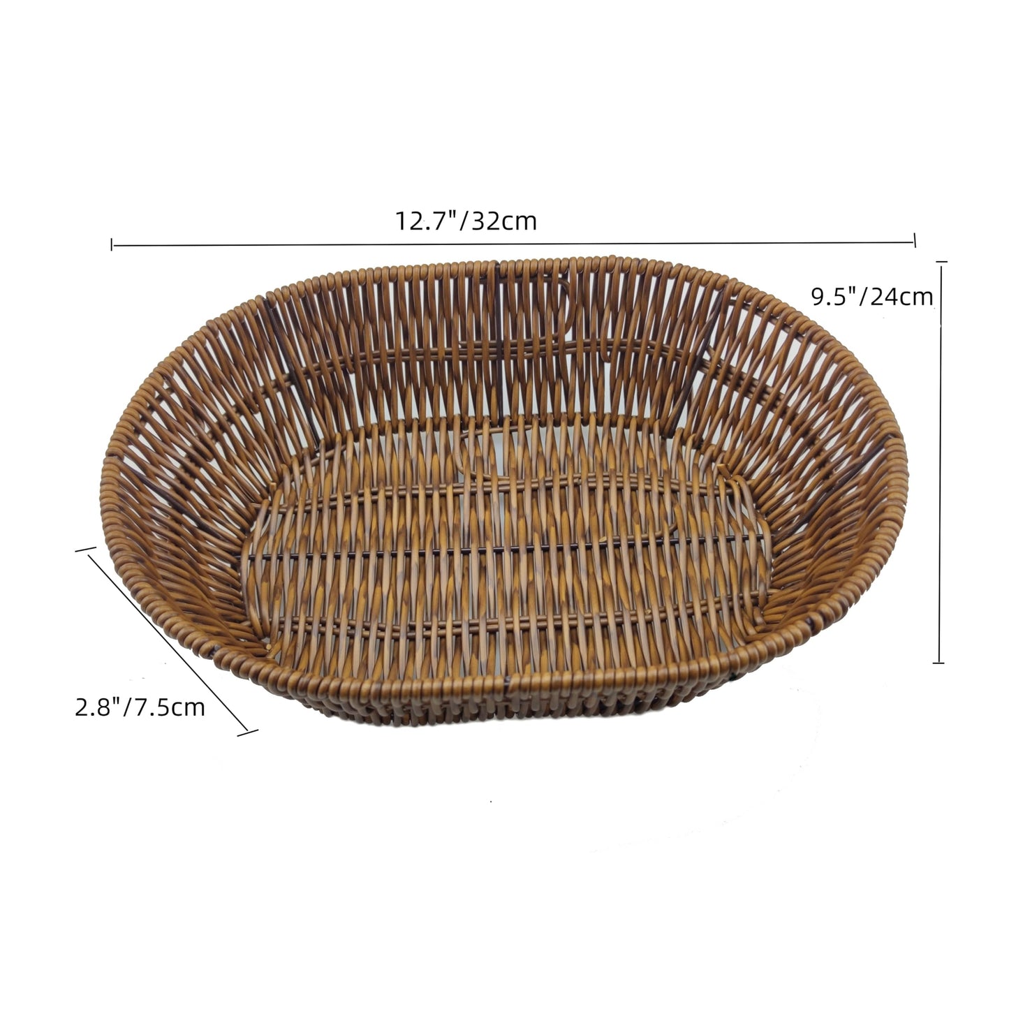 Wicker Bread Basket,Handwoven Storage Basket for Fruit Basket Vegetables Cosmetics in Home Restaurant & Bakery (Oval 1Pack)