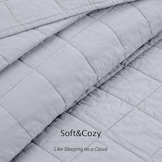 100% Cotton Quilt Sets Oversized King Size - Soft Lightweight Quilt for Bed Bedding Set for Bedroom Decor-Bedspread in Geometric Pattern with 2 Pillow Shams for All Season, 120x120 inches