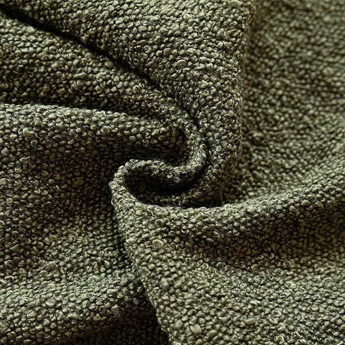 Foindtower Decorative Textured Boucle Throw Pillow Covers Accent Solid Lumbar Pillow Cases Neutral Soft Cozy Couch Cushion Case for Chair Sofa Bedroom Living Room Home Decor 12x20 Inch,1PC,Moss Green