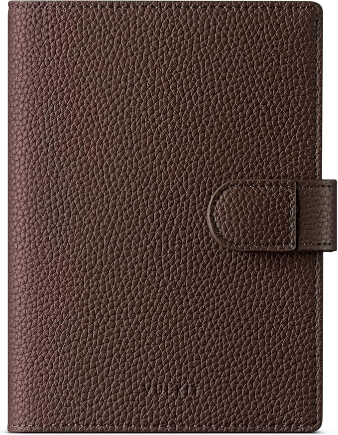 VULKIT Leather Passport Wallet for 2 Passports Slim Double Passport Holder RFID Blocking Passport Travel Wallet with ID Window for Women
