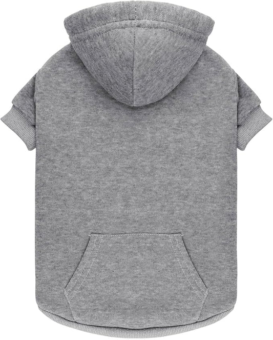 Dog Sweaters for Medium Dogs,Dog Hoodie Sweater Solid Soft Brushed Fleece Pet Clothes Pet Hoodie Sweatshirt with Pocket(Grey-M)