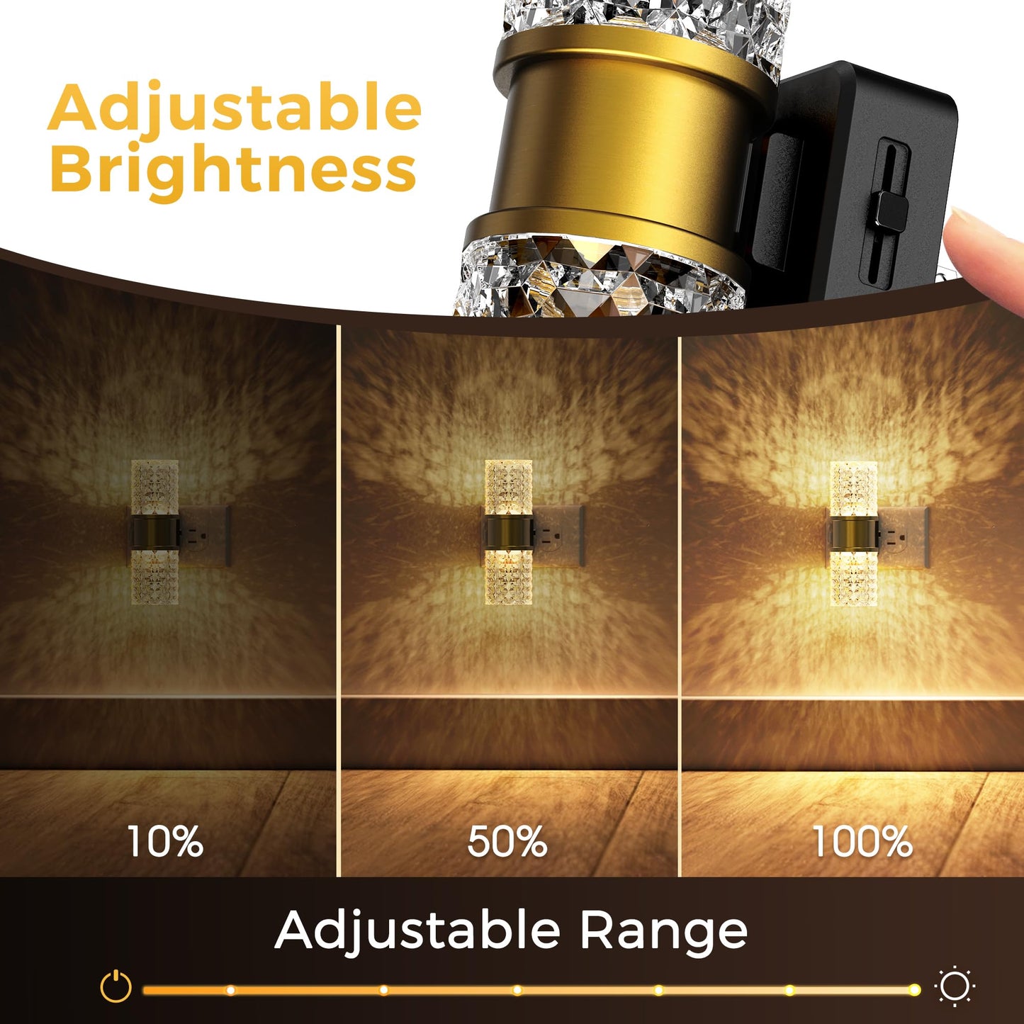 L LOHAS LED Night Light, Dimmable Night Lights Plug into Wall, 0-100LM Adjustable Brightness LED Night Light,Automatic Night Lights Plug in with Auto Light Sensor, for Bedroom Hallway Home Decor