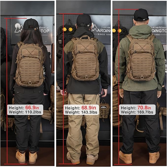 Mardingtop Tactical Military Backpack for Men,25L Molle Backpack, Cordura Backpack for Hiking,Camping