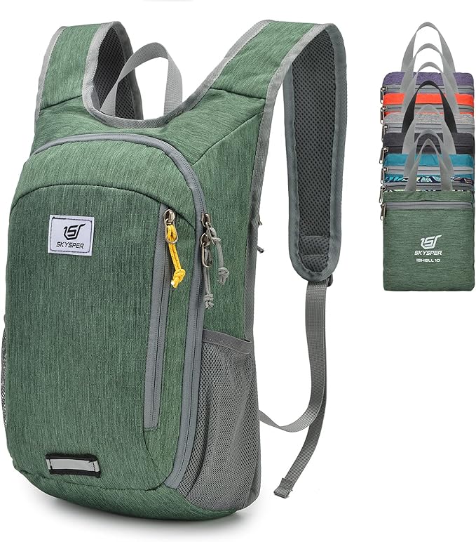 SKYSPER Small Daypack 10L Hiking Backpack Packable Lightweight Travel Day Pack for Women Men