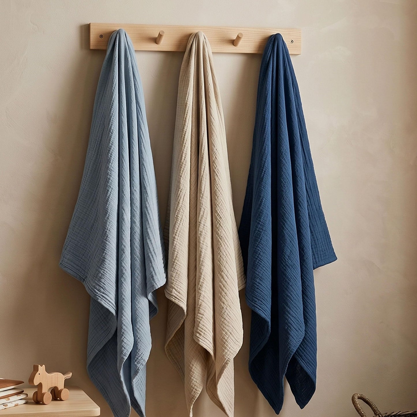 Muslin Swaddle Blankets for Newborn, 3 Pack Breathable Soft Receiving Blanket, Large 38 x 40 inches Swaddle Wrap Burping Clothes Diapers, Essentials Infant Shower Items, Toddler Gift (Graceful Colors)