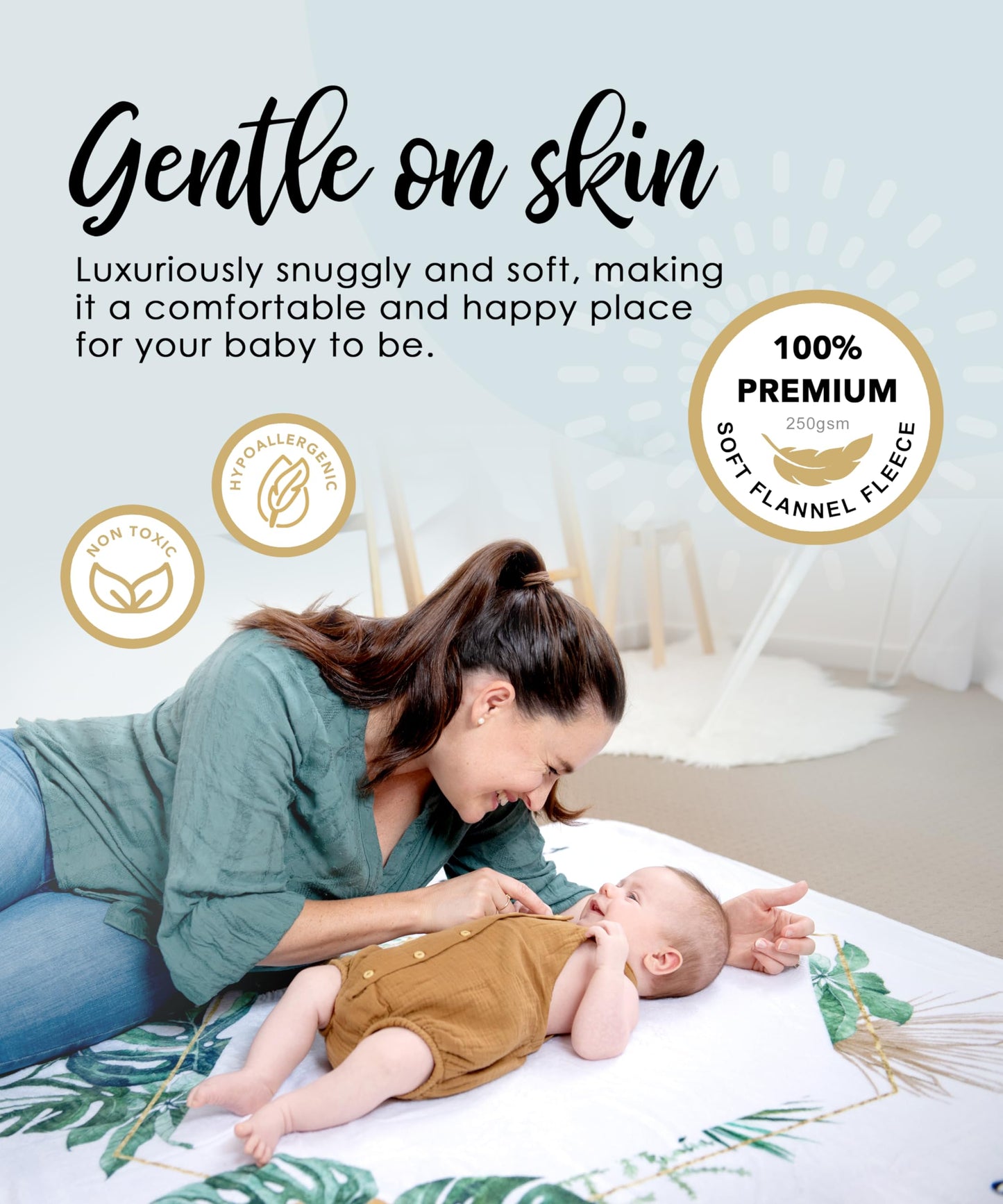 Baby Monthly Milestone Blanket for Boys and Girls - Soft Thick Fleece 46"x46" - Perfect Photo Growth Chart for First 12 Months - Extra Cozy for Pictures, Creating Monthly Memories - Tropical Design