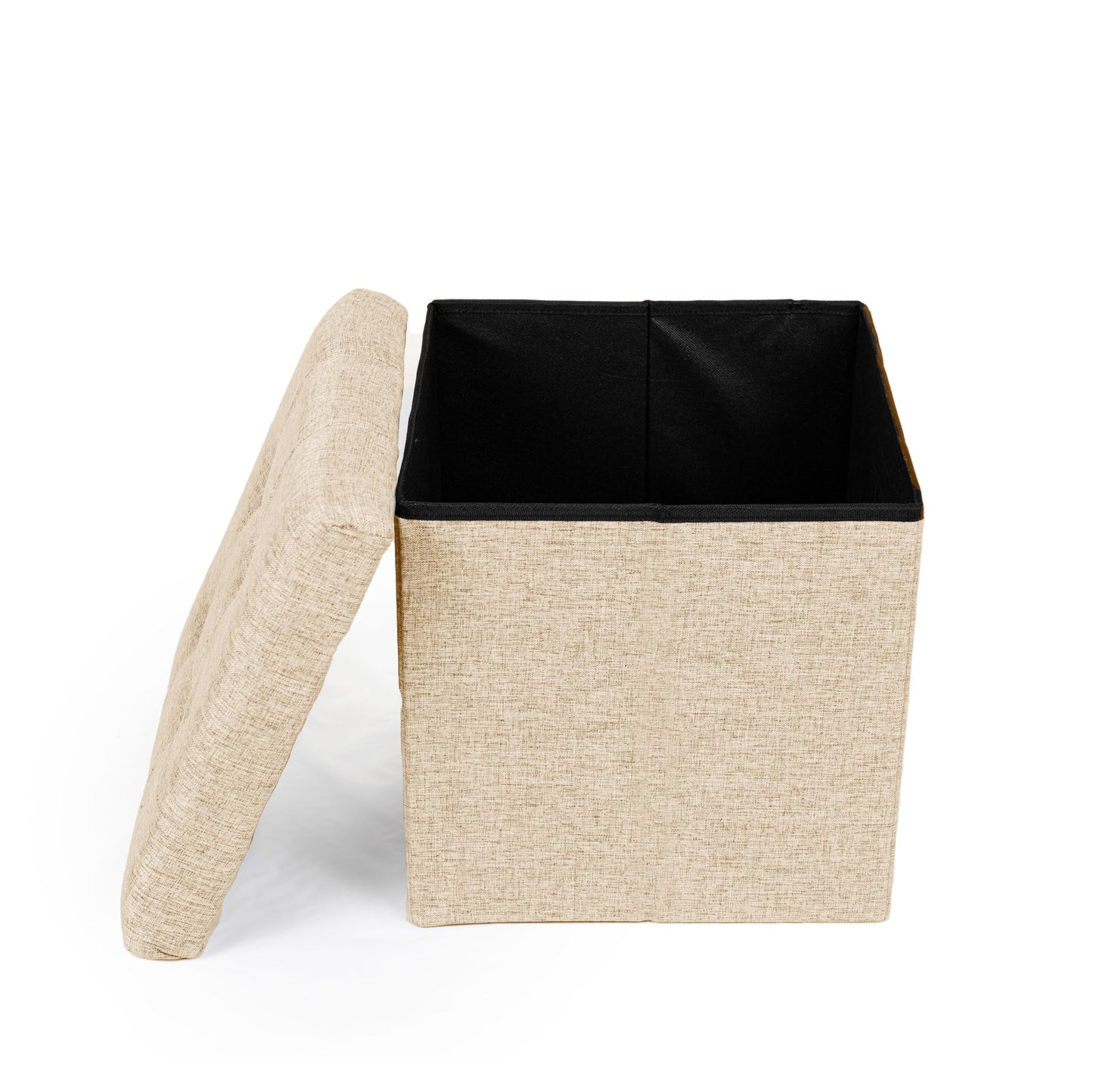 Casa Andrea Milano Folding Storage Ottoman Bench, Storage Chest, Foot Rest Stool with Padded Seat, Bedroom Bench with Storage, 15 Inche, Pack of 2