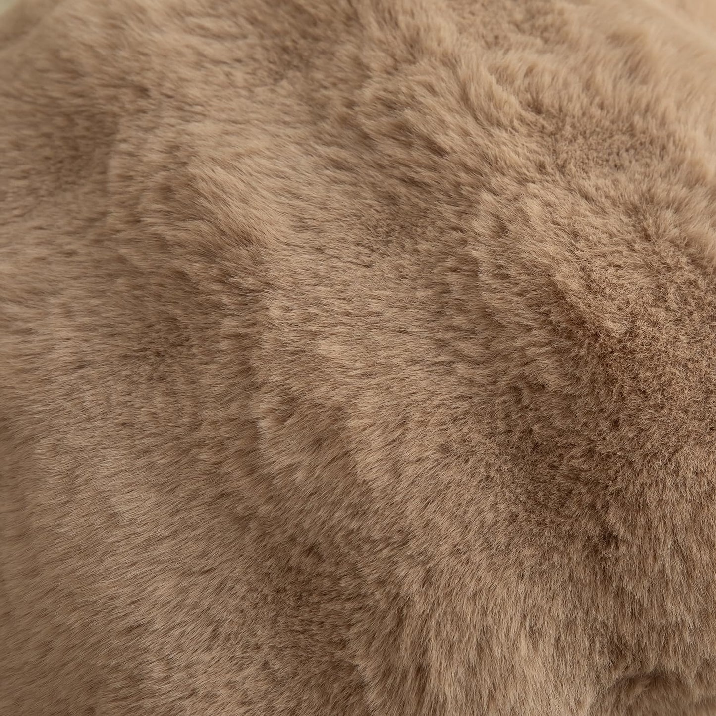 MANDIOO Pack of 2 Thick Plush Wool Decorative Throw Pillow Covers Super Soft Wave Bubble Fur Velvet Cushion Covers Pillow Shams for Couch Bed Living Room 16x16 Inch Camel