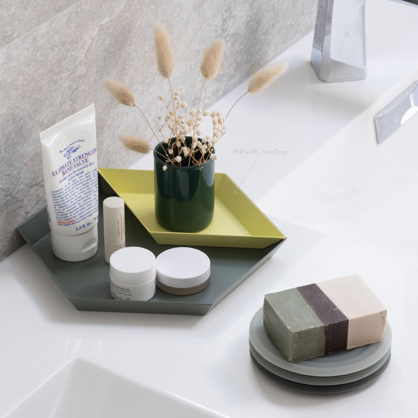 LINE+ARC Extra Thick Silicone Coasters Waterproof Anti-Stain Heat-Safe Dishwasher-Safe Degrē Coasters XL (Set of 6 Sandstone) Outdoor Rubber Mid-Century Modern