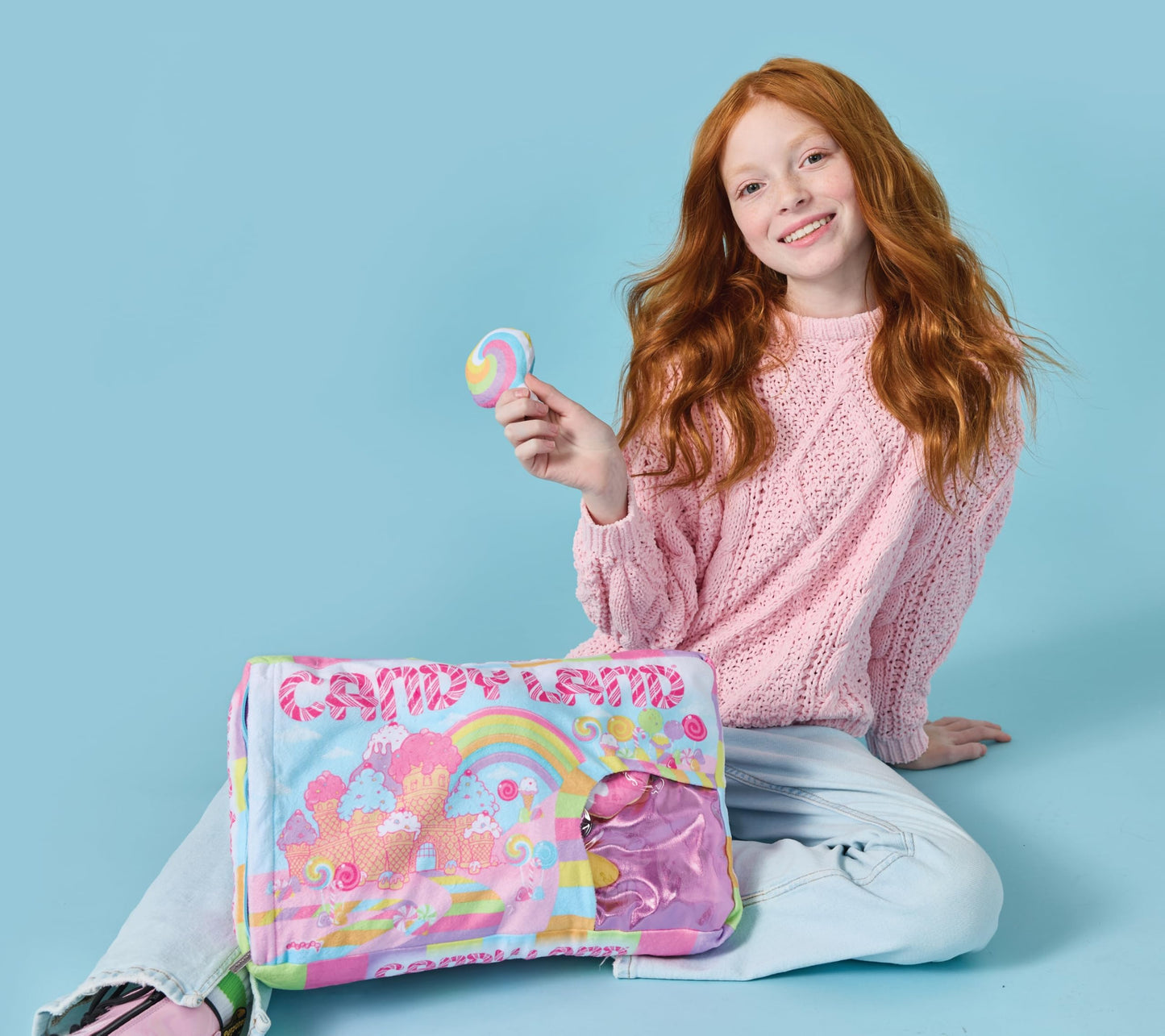 iscream Candy Land Board Game 17.5" x 11.5" Pillow Set with 4 Plushie Game Pieces
