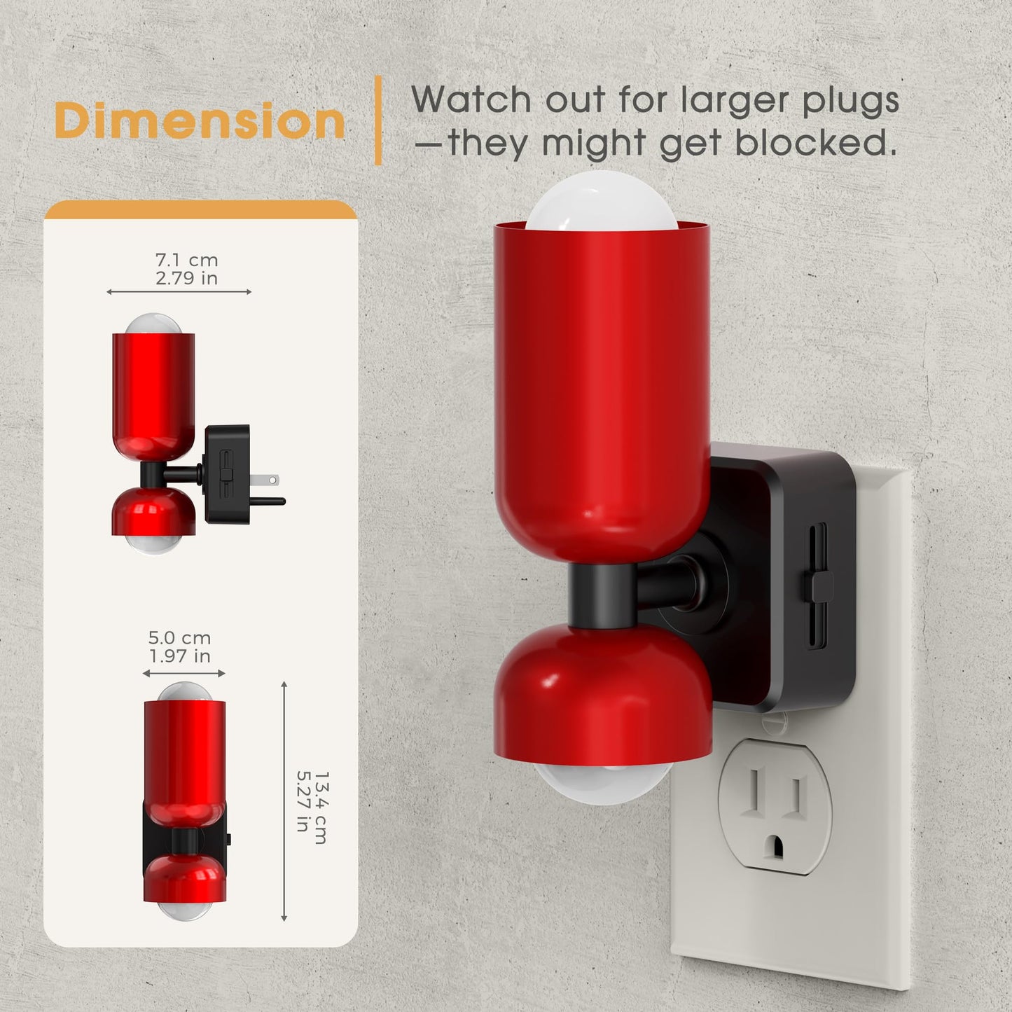 Briignite Night Lights Plug into Wall, Mid-Modern Night Light Plug in, Dusk to Dawn Sensor, 3000K Soft White, 0-100LM Adjustable Brightness, Dimmable Nightlight for Bedroom, Bathroom, Hallway