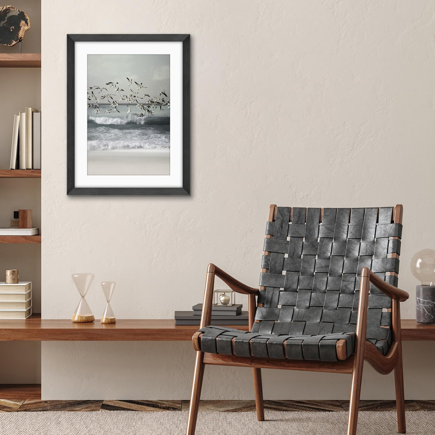 Americanflat 17x23 Picture Frame - Black Engineered Wood with Polished Plexiglass - Matted to 13x19 Photo Size - Hudson Collection - Wide Picture Frame for Wall Display - Black