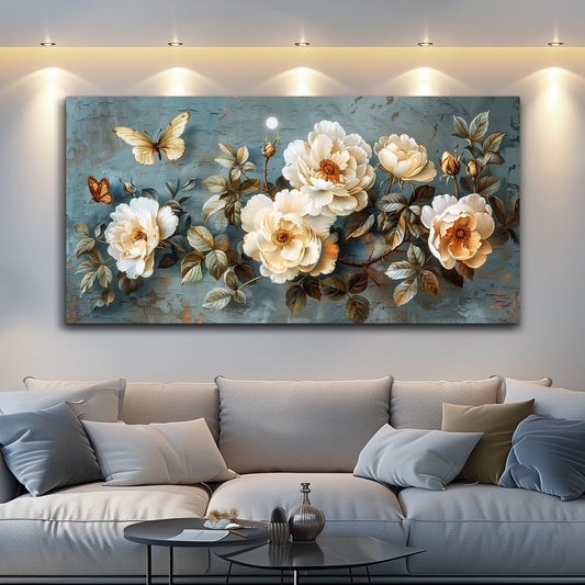 PHAOHUAXM Large Canvas Wall Decor For Bedroom Wall Art For Living Room Office Decor Abstract White Flower Painting Modern Printing Pictures Artwork Restaurant kitchen Home Decor Aesthetic 20"x40"