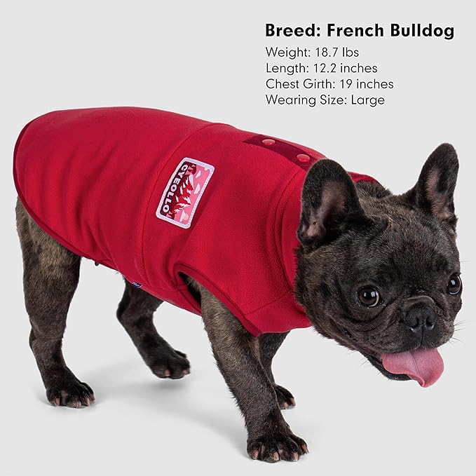 cyeollo Dog Sweaters for Small Dogs, Turtleneck Fleece Christmas Dog Sweater Stretchy Pullover Dogs Jacket Vest Lightweight Soft Warm Winter Pet Clothes Boy Girl, Red M